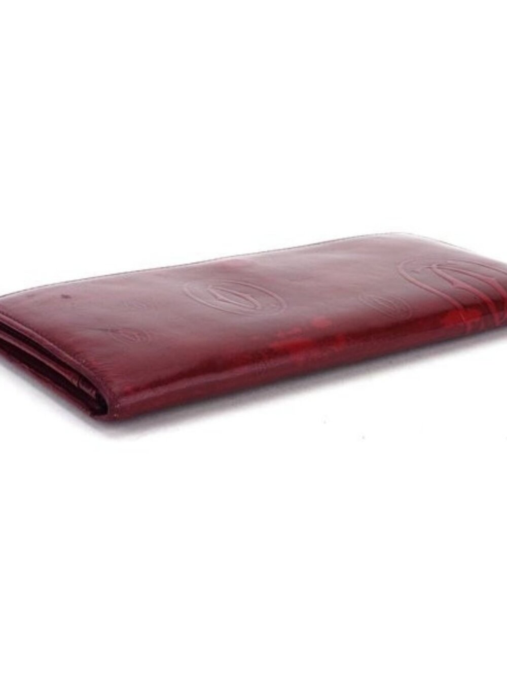 CARTIER Purse Bordeaux Silver Women Authentic secondhand